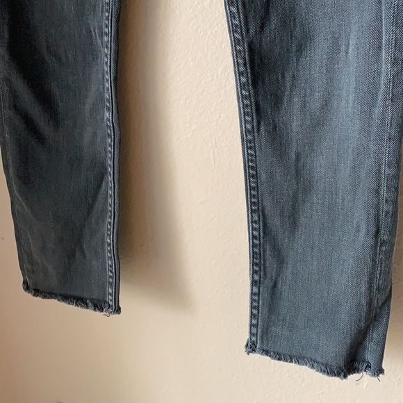 ALL SAINTS Faded Black Slim Jeans with Frayed Hem - Picture 5 of 9